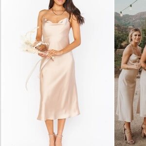 show me your Mumu- Champagne Verona Cowl Dress (M)